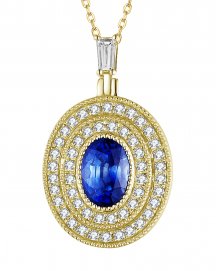 OVAL SAPPHIRE DIAMOND PENDANT (TP2336)